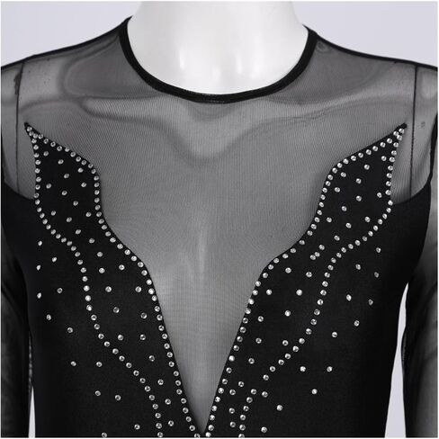 Skating Dress Skirted Leotard Dancewear Figure Skating Gymnastics Leotards Ballroom Dance Dress for Women in Kuwait