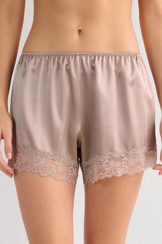 Woman's Lace Trim Silk Shorts in Saudi Arabia