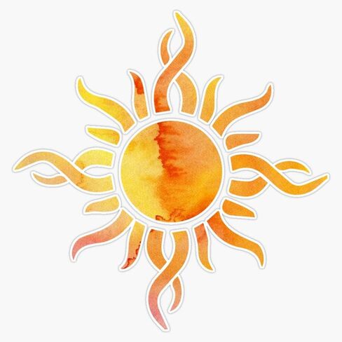 Watercolor Sun Vinyl Waterproof Sticker Decal Car Laptop Wall Window Bumper Sticker 5" in Saudi Arabia