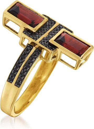 Ross-Simons 2.40 CT. T.W. العقيق و .10 CT. T.W. حلقة إسبنيل أسود في الذهب 18kt على الجنيه الاسترليني in Saudi Arabia