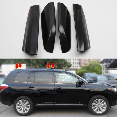 Itrims لـ Toyota Highlander XU50 2001-2007 Car Accessories Roof Rack Rack Cover Cover Capplication 4pcs (Black) in Saudi Arabia