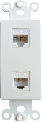 1 Port CAT6 Ethernet Decora Wall Plate Insert Female to Female - Single CAT 6 RJ45 Keystone Jack Decora Faceplate for Decorator Wallplate in Saudi Arabia
