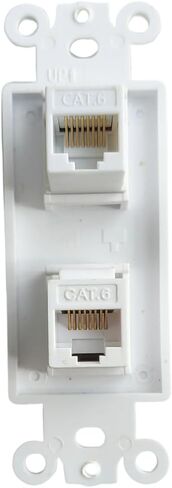 1 Port CAT6 Ethernet Decora Wall Plate Insert Female to Female - Single CAT 6 RJ45 Keystone Jack Decora Faceplate for Decorator Wallplate in Saudi Arabia