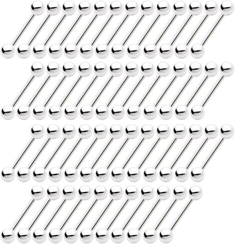50pcs 316L Surgical Steel 13mm 16mm 19mm 22mm خارجيًا الخيوط 14g الحديد المستقيم قضبان اللسان Nipple Jewelry in Saudi Arabia