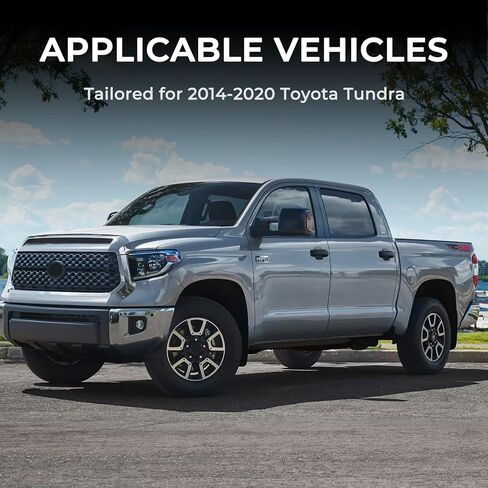 Karpal Hood Bulge Molding Grille Trim & Pront Grille Grille Grill 2PCS متوافق مع 2014 2015 2015 2017 2018 2019 2020 2021 Toyota Tundra 53101-0C041 76180-0C030 in Kuwait
