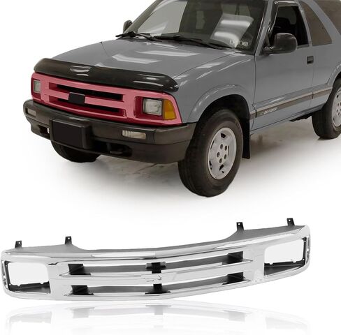 CarPartsDepot Front Grille Black Grill Compatible With 1994-1997 S10 & Blazer GM1200225 12471807 (Sealed Beam Type） in Kuwait