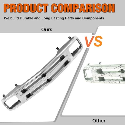 CarPartsDepot Front Grille Black Grill Compatible With 1994-1997 S10 & Blazer GM1200225 12471807 (Sealed Beam Type） in Kuwait