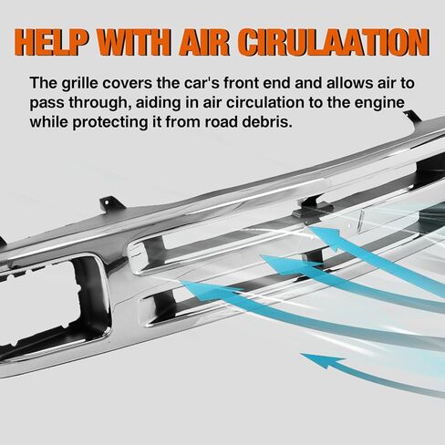 CarPartsDepot Front Grille Black Grill Compatible With 1994-1997 S10 & Blazer GM1200225 12471807 (Sealed Beam Type） in Kuwait