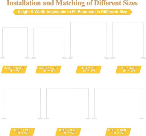 Wokceer 8x8FT Backdrop Stand Heavy Duty Pipe and Drape Kit Adjustable in Kuwait