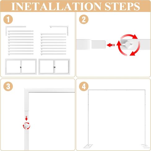 Wokceer 8x8FT Backdrop Stand Heavy Duty Pipe and Drape Kit Adjustable in Kuwait