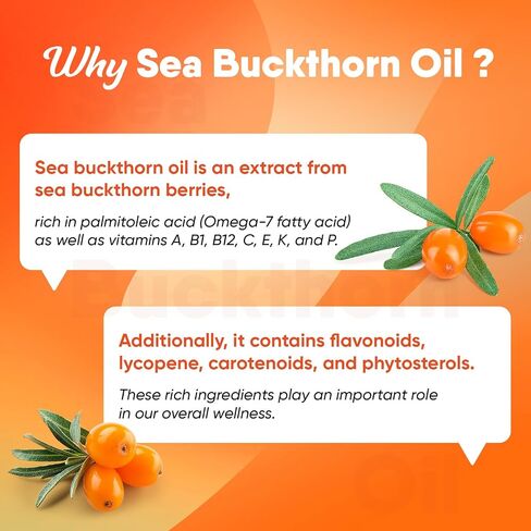 Omega-7 Sea Buckthorn Oil - with Omega-3 EPA/DHA Fish Oil, Cinnamomum, Fenugreek, ALA, Green Tea, Cayenne Pepper, Turmeric, Resveratrol, Black Pepper - Gluten-Free, 60 Softgels in Saudi Arabia