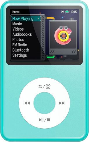 128G Mp3 Player with Bluetooth, 2.4" Portable Mini HiFi Sound Bluetooth Walkman Best Choice for 2024 (Turquoise) in Saudi Arabia