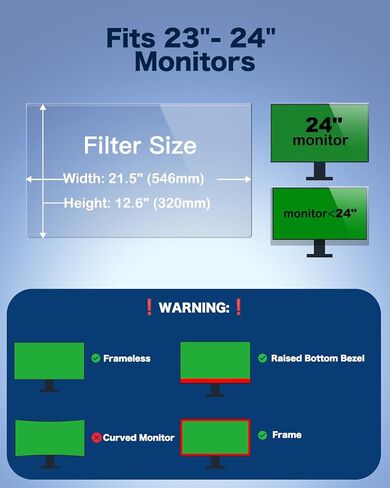 Anti Blue Light Screen Protector for 27 Inches Computer Monitor Hanging Type Blue Light Blocking Filter Anti Scratch Eye Protection Shield for Desktop Computer in Saudi Arabia