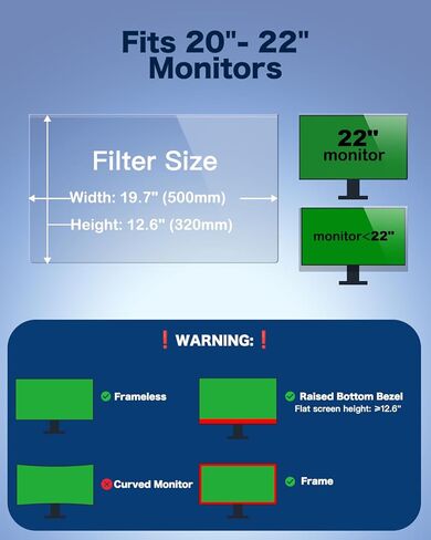 Anti Blue Light Screen Protector for 27 Inches Computer Monitor Hanging Type Blue Light Blocking Filter Anti Scratch Eye Protection Shield for Desktop Computer in Saudi Arabia