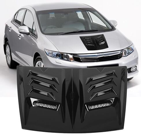 Universal Fit Hood Air Vent Trim Cover Improve Engine Cooling Reduce Wind Proof with Open Design, for 1 Series E90 E91, W117 (Bright Black) in Saudi Arabia