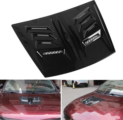 Universal Fit Hood Air Vent Trim Cover Improve Engine Cooling Reduce Wind Proof with Open Design, for 1 Series E90 E91, W117 (Bright Black) in Saudi Arabia