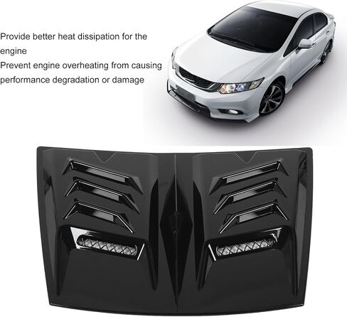 Universal Fit Hood Air Vent Trim Cover Improve Engine Cooling Reduce Wind Proof with Open Design, for 1 Series E90 E91, W117 (Bright Black) in Saudi Arabia