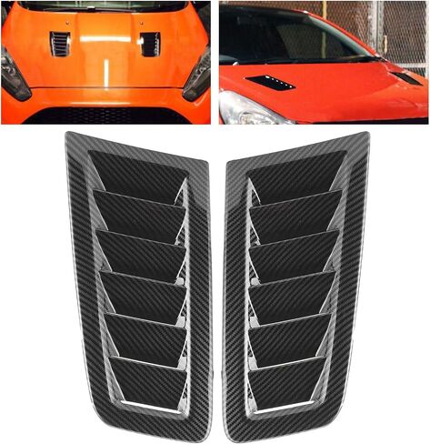 Bonnet Vent, 2Pcs Universal Bonnet Air Vents Engine Hood Car Exterior Parts for Focus RS MK2 (Carbon Fiber Pattern) in Saudi Arabia