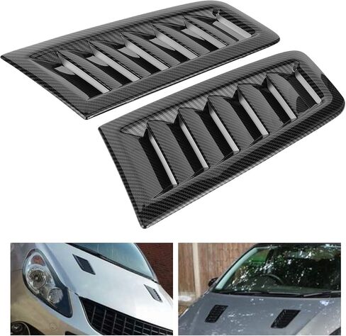 Bonnet Vent, 2Pcs Universal Bonnet Air Vents Engine Hood Car Exterior Parts for Focus RS MK2 (Carbon Fiber Pattern) in Saudi Arabia