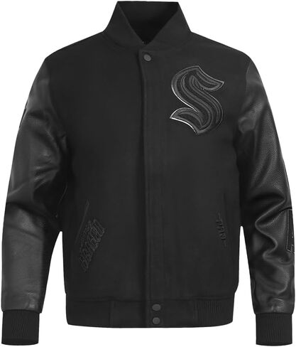 Mens NHL Classic Triple Black Varsity Jacket in Saudi Arabia