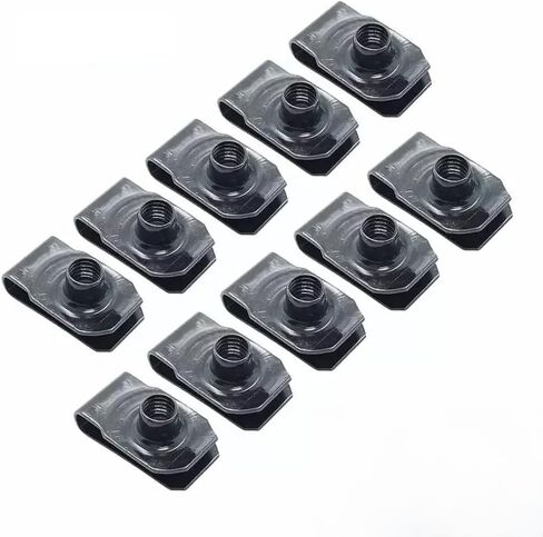 10pcs black u type clips m6 6mm m5 5mm متوافق مع دراجة نارية للدراجات النارية ATV moped Q312 cleat nut (M6) in Saudi Arabia