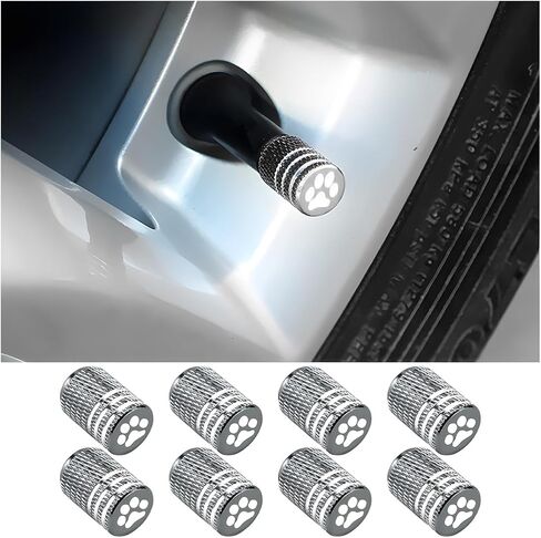 Car Tire Valve Stem Caps, 8PCS Dog Paw Aluminum Alloy Vehicle Air Covers with Rubber Ring Gasket, Leak-Proof Automotive Wheel Rim Protector, Universal for SUVs, Motorcycles, Trucks (Blue) in Saudi Arabia