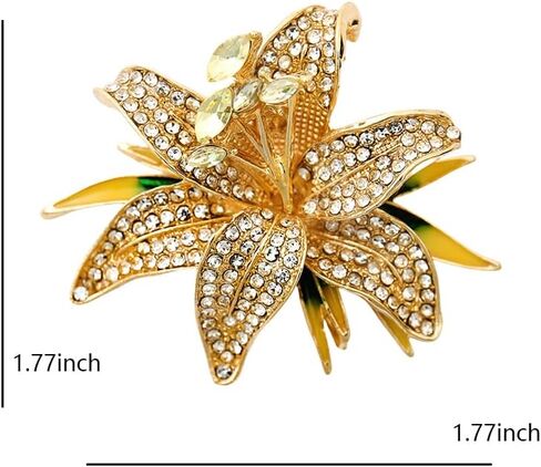 Purple/White Flower Brooch Pin for Women Rhinestone Lily Flower Lapel dress Hat Pin Accessories Gift for Mom Wife Brooch ﻿ in Kuwait