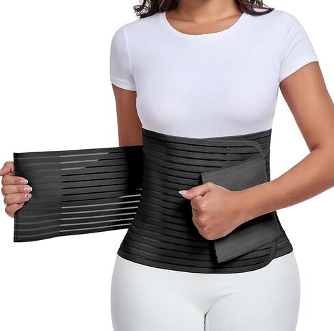 Postpartum & Post Surgery Abdominal Binder. Postpartum Belly Band Support Recovery after C-Section,M Ivory in Kuwait
