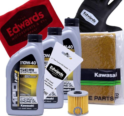 طقم تغيير زيت إدواردز يناسب 1999-2011 Kawasaki 220 250 300 Bayou ATV مع مرشح الهواء in Saudi Arabia