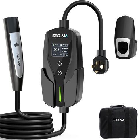 المستوى 2 Tesla Charger-40amp 240V NEMA 14-50 قابس ، كابل تمديد 25 قدمًا ، تيار قابل للتعديل/بدء الشحن المحمول المحمول المحمول للوقت لسيارة Tesla ، متوافق مع الطراز Y/3/S/X/Cybertruck in Kuwait