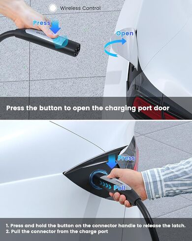 المستوى 2 Tesla Charger-40amp 240V NEMA 14-50 قابس ، كابل تمديد 25 قدمًا ، تيار قابل للتعديل/بدء الشحن المحمول المحمول المحمول للوقت لسيارة Tesla ، متوافق مع الطراز Y/3/S/X/Cybertruck in Kuwait
