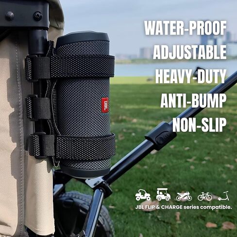 Portable Bike Golf-Cart Speaker Mount - Adjustable Strap Holder for Portable Speaker, Waterproof Speaker Mount for UTV, Electric Bike, Golf Cart Decorations, Electric Scooter Accessories in Saudi Arabia