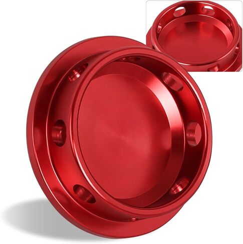 AJP موزعي Red Round Round Style Universal في محرك محرك صمام غطاء زيت حشو الزيت CAP الألومنيوم JDM متوافق/استبدال MX5 MIATA RX7 RX8 626 Protege 13B B6ZE BP4W MZR in Kuwait