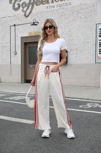 بنطلون سراويل مقرّمة على جانب بنك بانغنغ وسم الساق العليا من سروال هدسون كانيون ستريب مع جيوب in Kuwait