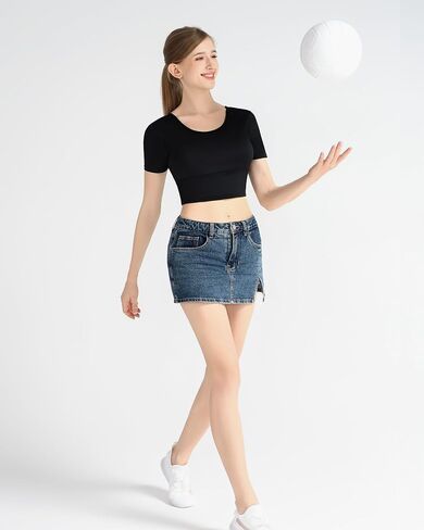 AMA LARSI CRISSCROSS Back Prochyout Tops for Women Short Slive Yoga Slim Fit Dhortic Tertic in Saudi Arabia