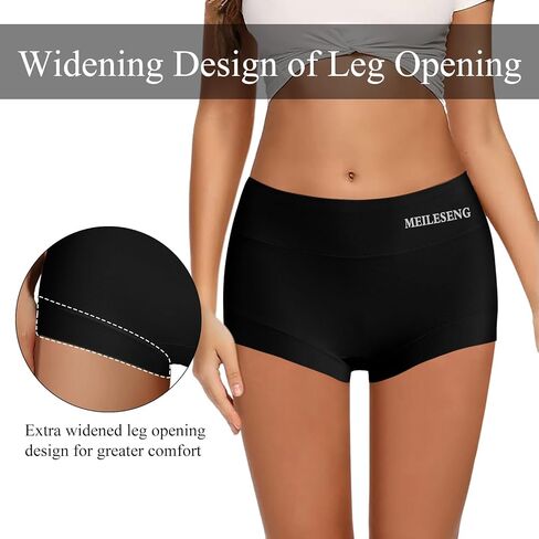 Boy Shorts Underwear for Women High Waisted Cotton Panties Soft Stretch Ladies Boxer Briefs 3 Pack Black in Saudi Arabia