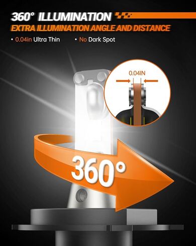 مصابيح LED Sealight 9005/HB3 2025 1: 1 تصميم حقيقي ، 68000LM 900 ٪ Super Bright L2S 9005 مصابيح ، 6500 كيل in Saudi Arabia