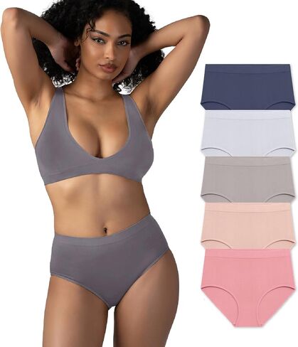 يعزى المرأة ملخصات سلسة ، Ropa Sin Costuras Para Mujeres ، 5 حزمة ، تنفس ، فاقة الرطوبة in Kuwait