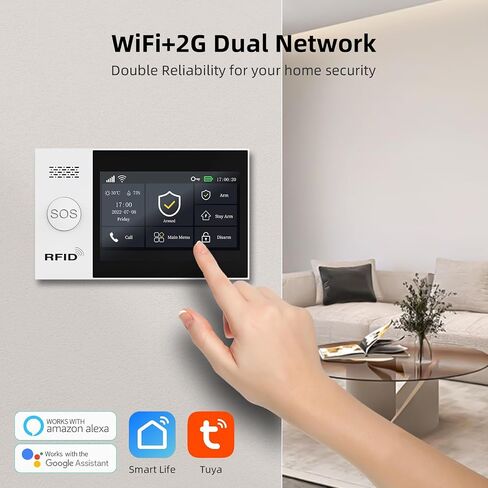 نظام الإنذار لأمن المنزل ، نظام الأمان اللاسلكي مع شاشة Fulltouch 4.3 "متوافقة مع Alexa و Google للمنزل ، Flat in Kuwait