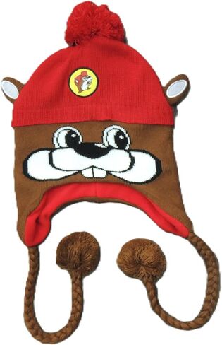 Buc -ee's Beaver Beanie Earflap - قفازات القفازات - قبعة شتوية دافئة - ناعمة - صغار الشباب - البالغ - للجنسين in Saudi Arabia