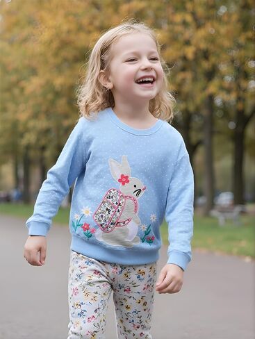 Mrocioa Toddler Girls Sweatshirt Crewneck Hoodies Long Sleeve Fall Winter T-Shirt Kids Cotton Tops in Saudi Arabia