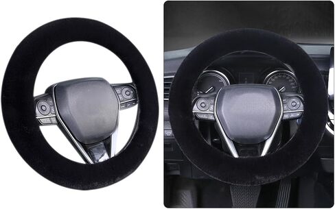 Fuzzy Car Steering Wheel Cover, 15" Fluffy Auto Steering Wheel Protector for Winter Warm, Non-Slip Car Wheel Covers, Universal Vehicle Interior Decoration Accessories for Women Men (Pink) in Saudi Arabia