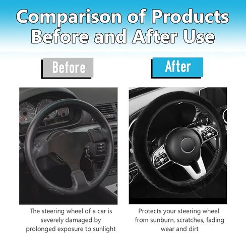 Fuzzy Car Steering Wheel Cover, 15" Fluffy Auto Steering Wheel Protector for Winter Warm, Non-Slip Car Wheel Covers, Universal Vehicle Interior Decoration Accessories for Women Men (Pink) in Saudi Arabia