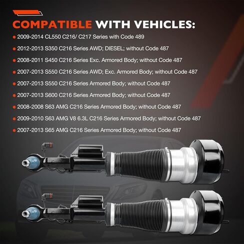 STUNTER STRUPENSION STRUTER الجبهة اليمنى المتوافقة مع مرسيدس-بنز 2007-2013 S350/S450/S550/S600/S65 AMG/S63 AMG- OEM استبدال 2213201838 ، #221320053888 in Saudi Arabia