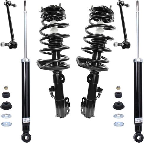 Detroit Axle - 6pc Suspension Kit لـ Toyota 2004 2005 2006 Sienna ، اثنين من الدعامات الأمامية مع مجموعة الربيع لفائف 2 روابط نهاية الترجيع الأمامي 2 استبدال الصدمات الخلفية in Saudi Arabia