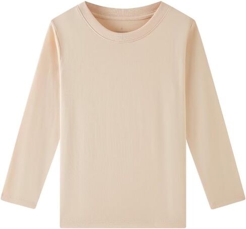 Huata Boys Girls Long Sleeve T-Shirt Unisex Crewneck Tee 2 Packs in Kuwait