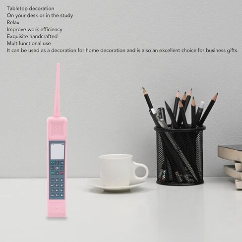 Pilipane Retro Cell Phone Model Simulation Mobile Phone Ornament Vintage Industrial Look Brick Shaped Cell Phone Ornament for Office Study (White) in Kuwait