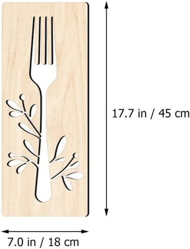 GANAZONO 1 Set Wooden Sign for Kitchen Wall Decor Fork Spoon Cutter Wall Hanging Sign Eat Sign Decorations for Kitchen Sign Dinning Room Restaurant Coffee Shop Brown in Saudi Arabia