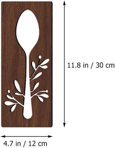 GANAZONO 1 Set Wooden Sign for Kitchen Wall Decor Fork Spoon Cutter Wall Hanging Sign Eat Sign Decorations for Kitchen Sign Dinning Room Restaurant Coffee Shop Brown in Saudi Arabia