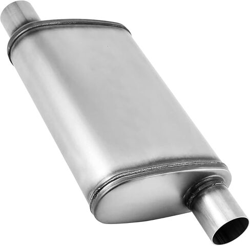 Mufflers DeepTone 2.25 inch Universal Exhaust Muffler,2.25" Muffler Straight-Through Performance with Stainless Steel muffler for Cars, Trucks(2.25''Inlet/Outlet) in Kuwait